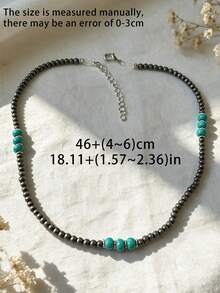 1 buah Kalung Manik-manik Multiwarna Imitasi Turquoise Geometris Gaya Bohemian Vintage, Cocok untuk Pemakaian Sehari-hari, Liburan, Pesta, dan Perjalanan Pria - MultiWarna - View 3