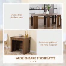 Extendable Folding Dining Table Kitchen Table Dining Room Table For Living Room Dining Room Modern Design Brown 180 X 85 X 75cm - Brown - View 4
