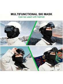 1pc Unisex Ski Mask, Balaclava Mask And Black Gloves, Shiesty Mask UV Protection Lightweight Suitable For Motorcycle Skiing - A - View 3