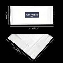 100/50/20/10pcs Pack Disposable Individually Wrapped Wet Wipes 14*5cm Sealed Small Pack Soft Nonwoven Fabric Blue/Red Label Suitable For Travel, Hotel - Multicolor - View 3