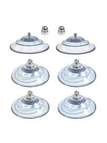 5pcs Enhanced Large Suction Cups With Screws, 85mm Transparent Thick PVC, M8 Screws And Nuts, Highly Waterproof, Oil-Resistant, Strong Grip, Easy To Assemble, Suitable For Christmas Wreath Holder, Pet Bed, Bathroom, Kitchen, Glass - Clear - View 7