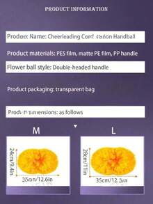 2pcs Oversized Cheerleading Pom Poms, Matte Solid & Color Block Design With Double-Ended Handles, Reusable Cheer Dance Props For Basketball Games, Sports Competitions, School Events, Performances & Cheer Practice - Multicolor - View 5