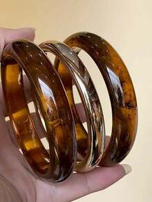 3pcs Set Round Asymmetrical Bracelets, Suitable For Women's Daily Wear, Can Be Worn Stacked Or Individually. - Multicolor - View 4