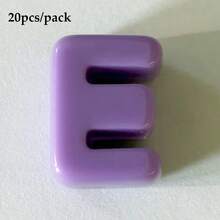 20顆紫色壓克力大孔字母珠 A-Z，DIY手工配件，可用於製作鑰匙圈與手機配件，適合DIY創意手工藝 - 紫色 - 查看 16