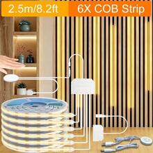 Acosh Neon Dimmable Touch Sensor COB LED Strip Light With Penetrable Wood Dimmer Switch, 0.5m 1.5m 2.5m Under Cabinet Lights, Vibrant Warm Light Display For Collection Showcase Wardrobe Bookcase Kitchen Bedroom Holiday Illumination - Warm White - View 18