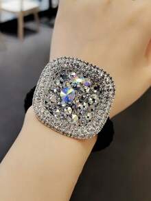 1 dây buộc tóc đính đá sang trọng màu đen co giãn, phụ kiện tóc ngọt ngào, phù hợp làm quà tặng sinh nhật - Nhiều màu - Xem 6