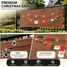 Outdoor Privacy Fence Fabric, High Density Sunshade Anti-Peeping Fence, Comes With Detachable Christmas Party Bunting Decoration, Supports DIY Free Matching, Can Be Hung Separately For Decoration, Windproof Weather-Resistant Tear-Resistant, Suitable For Outdoor, Balcony - Green, Brown Optional - Brown - View 3