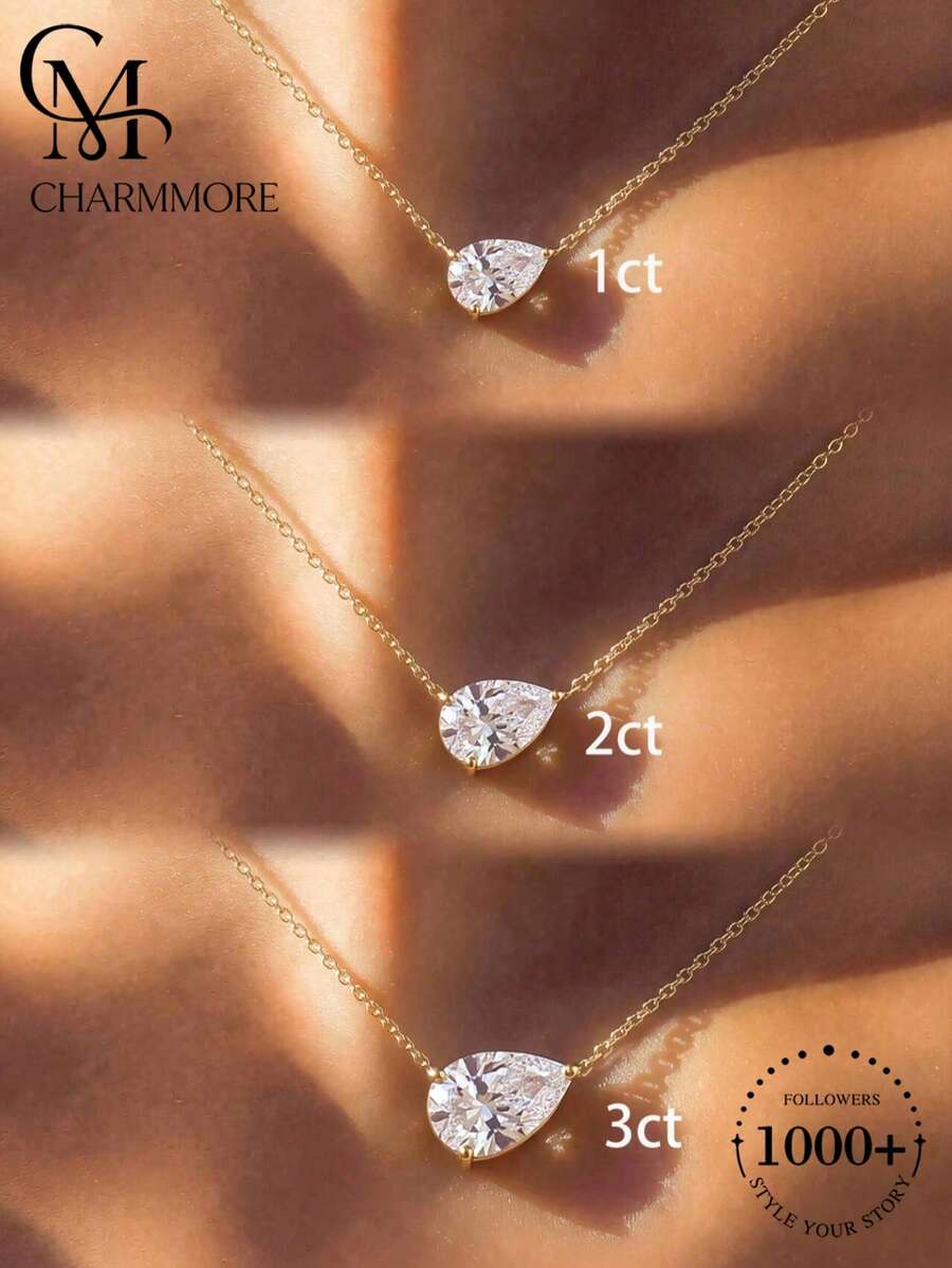 1pc Fashion Horizontal Pear-Shaped Necklace, Suitable For Women's Daily Wear And Accessory Matching - Necklace - View 1