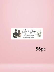 14/30/56pcs Custom Wedding Couple Envelope Sealing Stickers, Romantic Wedding Invitation Envelope Decor, Bridal Shower Favor Gift Bag Sticker - Multicolor - View 9