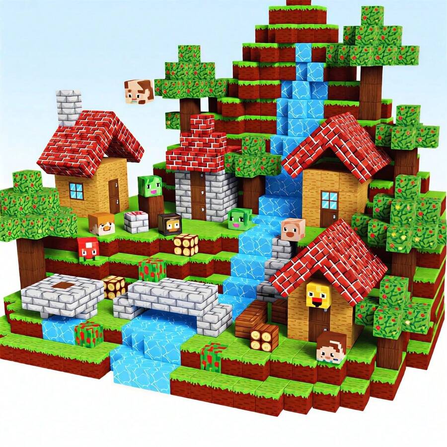 300pcs Magnetic Building Blocks, Suitable For Children Aged 3+, Holiday Gift, Six-Sided Stable Connection, Unisex, Educational Puzzle Toy, Promotes Parent-Child Interaction, Can Be Assembled Independently - Random Color - View 1