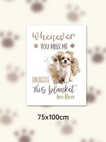 Custom Pet Photo Blanket, Personalized Dog Photo & Text Fleece Blanket, Custom Soft Flannel Memorial Gift Blanket, Home Sofa Decor - Multicolor - View 21