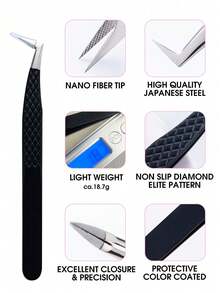New Fiber Tip Eyelash Extension Tweezers, 90-Degree Curved Precision Design, Suitable For All Eyelash Enthusiasts, Professional Grade Eyelash Transplant Tweezers - Multicolor - View 5