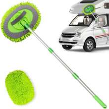 Car Wash Brush Kit With 43.3" Telescopic Handle, Car Washing Brush With Chenille Microfiber Mop Heads For Cleaning Truck, Caravan, Scratch Free - Car Wash Brush - View 10