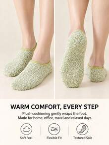 1/3/5 Pairs Random Color Women's Plush Slippers Socks, Non-Slip Low-Cut Fuzzy Socks, Soft And Comfortable Indoor Home Socks - Multicolor - View 5