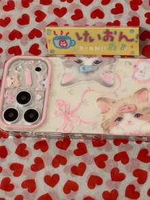 Girl Heart Hair Clip Cute Cat Design Compatible With Apple 17 Phone Case 17 Pro Max New 16 Premium Feel 15 Protective Cover 16 Pro Silicone Anti-Drop Full Coverage Super Pretty Women Soft - Pink - View 4