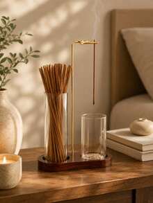 1PC Two-In-One Incense Burner, Special Metal Incense Holder For Anti-Fly Ash Incense Burner, With Detachable Glass Ash Box And Aromatherapy Candle Storage Rack, Elegant Aromatherapy Design, Suitable For Meditation, Yoga, Tea Room And Home Decoration. - Multicolor - View 5