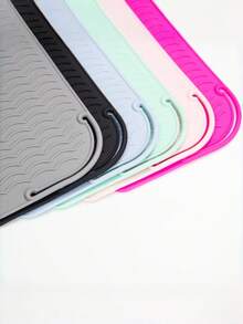 1pc Silicone Heat Resistant Mat, Straightener Heating Pad, Curling Iron Insulation Pad, Styling Tool Mat Cover, Straightener And Curling Iron Heat Resistant Mat, Hair Styling Tool Storage Insulation Mat, Silicone Heat Resistant Tool Mat - Multicolor - View 10