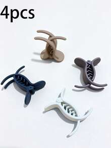 4 Pcs / 1 Pc Matte Small Ponytail Claw Clips, Non-Slip Half-Up & Updo Hair Clips, High Crown Hair Clips, Anti-Slip Fixing Hair Clips, Daily Commute Hair Accessories, Women's Styling Accessories, Suitable For Weddings, Parties, Work, School, Birthdays And Other Occasions - Multicolor - View 7