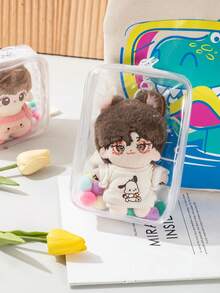1 Doll Storage Bag (20cm X 10cm X 15cm) – High-Transparency Dust-Proof Bag For Outdoor Carrying Of Plush Toys,Makeup Organizer,Room Decor - View 2