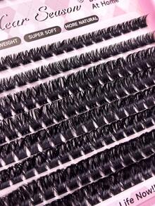 640pcs DCurl Natural Eyelash Clusters, 10D-100D Mixed Density, Large Capacity Cartoon Style And Classic Eyelashes, Long-Lasting And Suitable For Beginners, Complete Set With Glue, Tweezers And Brush, Suitable For Daily Makeup, Party, Wedding, Christmas And Music Festival - Pink - View 7