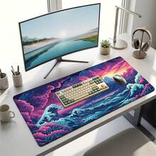 Volcano Wave Cloud Pattern Gaming Mouse Pad, Non-Slip Rubber Desk Mat, Smooth Sliding Surface, Suitable For PC Laptop Office Home, Natural Abstract Art Decor, Back To School Supplies - A - View 12