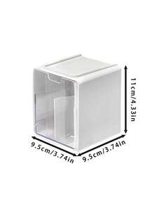 Cosmetic Storage Box, Expandable Storage Box, Bathroom Cotton Swab Storage, Minimalist Bathroom Storage Cabinet, Suitable For Storing Cotton Pads, Lipstick, Cleaning Swabs And Other Items, Equipped With Cosmetic Storage Box, Extendable Bathroom Shelf, Effectively Organize Bathroom Vanity - Multicolor - View 10