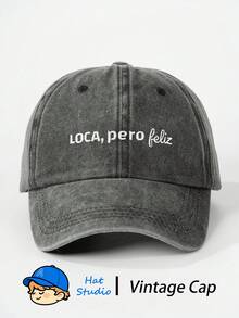 1pc Distressed Embroidered Washed Baseball Cap, Classic Casual Vintage Style, Soft Sweatband, Adjustable Size, Sun Protection Design, Versatile Retro Dad Hat, Suitable For Outdoor Sports, Daily Wear, Gatherings And Vacations, Perfect Gift For Family And Friends - Baseball Cap - View 2