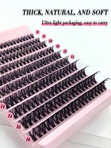Dense Curly Soft Natural Synthetic Eyelash Extensions, Fluffy 3D Effect Lashes, Suitable For Light Makeup/Heavy Makeup, Daily Wear, Events And Other Occasions. Eyelash Clusters, Eyelash Clusters, Single Eyelashes, False Eyelashes, False Eyelashes - View 2