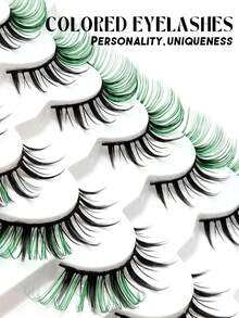 Asiteo 7 Pairs Dopamine Macaron Color Full Strip Angel False Eyelashes, Multiple Colors And Styles Available, Soft And Reusable, Suitable For Beginners, Holidays, Parties And Festive Makeup - Multicolor - View 3