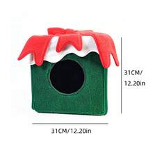 Winter Christmas Gift Box Cat Bed, Extra Large Space, Scratch-Resistant, Enclosed, Warm And Cozy Cat Bed - Multicolor - View 2