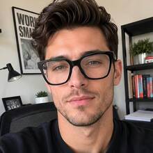 1 Pair Vintage Square Frame Transparent Clear Lens Glasses, Black Thick Frame Design, Minimalist Fashion Academic Style Eyewear, Unisex Daily Wear Glasses, Street Outfit Accessory, Essential For Commuting And Office Work - 1PC-black - View 5