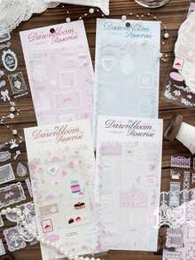 1pc Lace Pattern Planner Sticker, Creative Aesthetic Decal, DIY Decorative Collage Craft Material, Holiday Gift, Personalized Scrapbook School Stationery Supplies - PET - View 2
