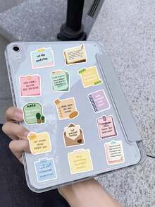 50PCS,Encouraging Comments Mobile Phone Stickers,PVC Material,Scrapbook Supplies,Creative And Aesthetic Design Sticker,Suitable For Mobile Phone Cases,Tablets,Laptops,Suitcases,Cars,Notebooks,Helmet,Guitar,Skateboard,Storage Box,Computer, - Multicolor - View 6