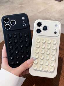 Stylish Functional Folding Suction Cup Bracket Holder+Cute Matte Skin Feel Dopamine Color Phone Case Compatible With IPhone 18 Pro Max 18 Pro 17 Pro Max 17 Pro 17 16 Pro Max 16 Pro 16 15 Pro Max 15 Pro 15 14 Pro Max 14 Pro 14 13 Pro Max 13 Pro 13 12 11 Soft Back Cover - Black - View 3