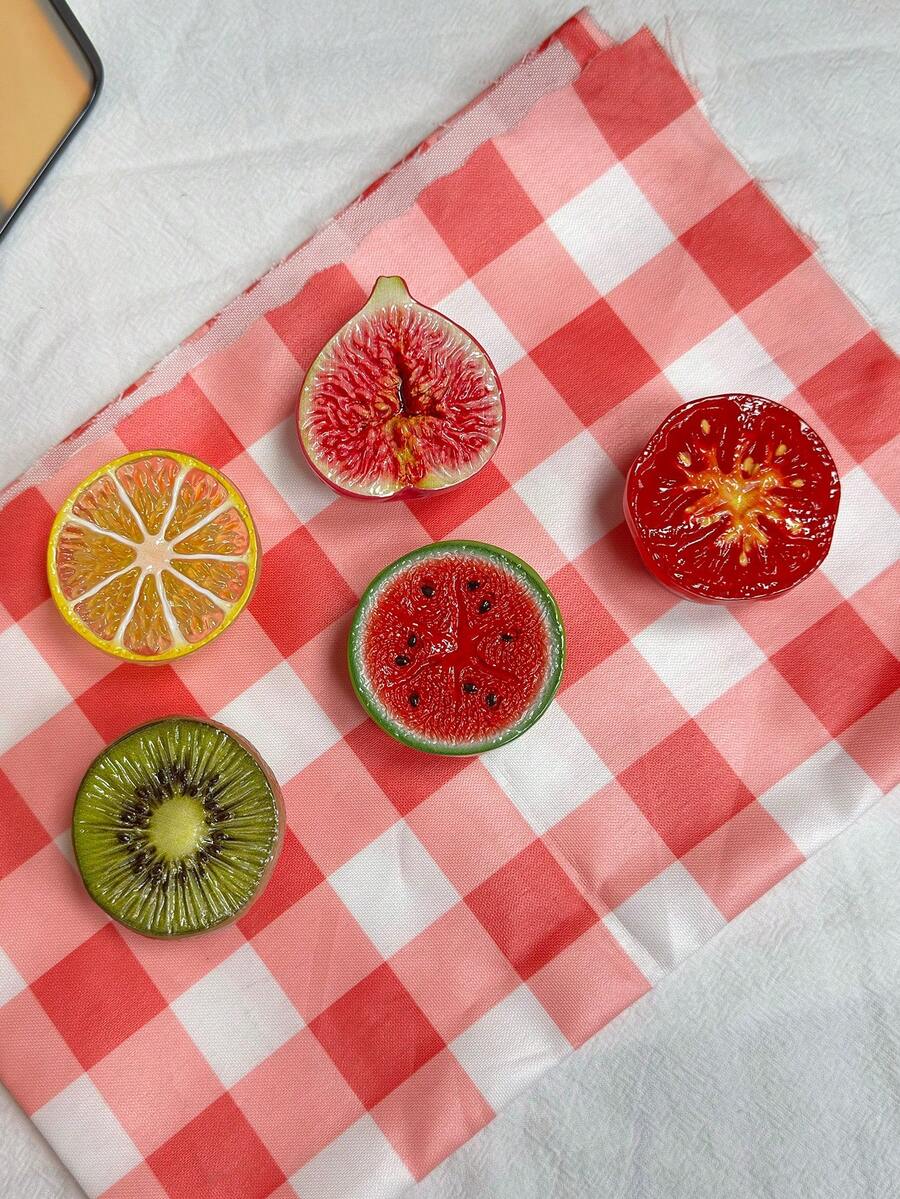 1pc INS Fruit Orange Fig Kiwi Watermelon Tomato Acrylic Resin Phone Stand Desktop Foldable Portable Airbag Phone Holder Compatible With Android & Apple 11 Pro Max/12 Pro Max/13 Pro Max/14 Pro Max/15 Pro Max/16 Pro Max/17 Pro Max/18 Pro Max - Multicolor - View 1