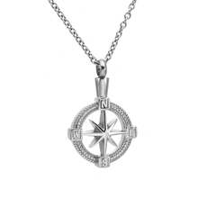1pc Stainless Steel Teardrop Pendant Necklace, Cremation Urn Necklace, Used To Hold Ashes, Hair Or Crystal Beads, Stainless Steel Pendant Necklace To Commemorate Loved Ones - The Great Compass - View 5