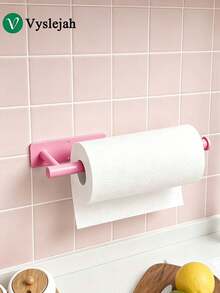 Vyslejah Pink Bow Tissue Holder, Self-Adhesive Tissue Roll Holder Under The Cabinet, Stainless Steel Wall Mounted Tissue Holder In The Kitchen And Bathroom - Multi-color - View 3
