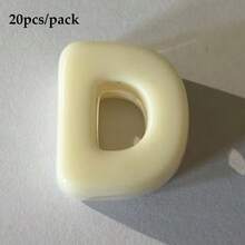20顆米色壓克力大孔字母珠 A-Z，DIY手工配件，可用於製作鑰匙圈與手機配件，適合創意手工藝 - 米色 - 查看 25