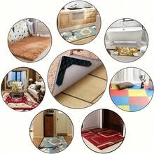 Super Strong Adhesive Carpet Tape, Anti-Curl Carpet Tape Anti-Slip Sticker, Can Fix Carpet In Place, Keep Corners And Edges Flat, Suitable For Living Room, Dining Room, Bathroom Carpets, Prevent Carpet Movement And Rolling Edges - Black - View 9