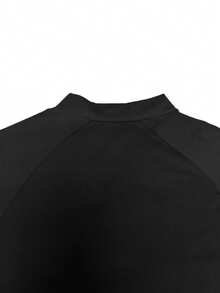 Women's Autumn Long Sleeve Sports Jacket, Contrast Color Stand Collar, Slim Fit, Yoga Running Fitness Top - Black - View 5