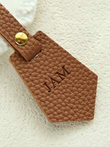 1PC Custom Initials Bag Charm For Handbags Customized Monogram Name Bag Tag Polygon Purse Charm Multicolor Lychee Vegan Leather Birthday Gift - Multicolor - View 11