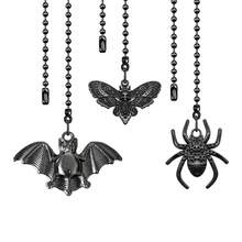 Halloween Decor Ceiling Fan Pull Chain Extension 12 Inch Black Bat, Spider, Death's-Head Hawkmoth Extension Decorative Ceiling Fan Pull Chain Kit - Black - View 1