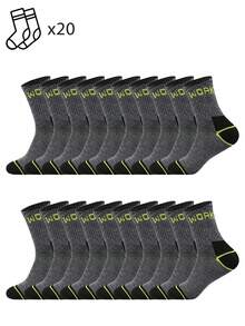 1/5/10/20 Pairs Multicolor Work Letter Mid-Calf Socks, Colorblock Mid-Calf Socks, Sports Comfortable Socks - Multicolor - View 25