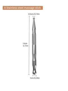 INYUSUN 1pc Dual-Head Reflective Acupressure Massage Pen, Stainless Steel Retractable Ear And Body Acupoint Probe Massage Pen, Deep Tissue Massage, Home SPA, Suitable For Full Body, Eye Area, Facial Meridians, Acupoint Massage Stick, Multiple Styles - Grey - View 14