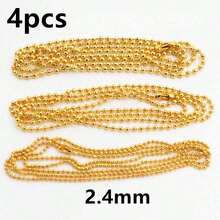 4pcs 1.5/2.0/2.4mm Diameter Ball Beads Chain With Connector DIY Necklace Jewelry Making Accessories - Iron Chains - View 15