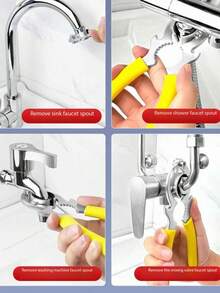 1 buah Kunci Inggris Plum Multifungsi Anti-Selip - Digunakan untuk Melepas Aerator Keran, Melonggarkan Filter Saluran Wastafel Dapur serta Pemeliharaan dan Perbaikan Umum - Beraneka warna - View 5