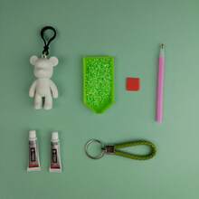 DIY Bear Charm Making Kit, Colorful Rhinestones And Beads With Bear Pendant, Gem Picker, Glue And Keychain Accessories, Handmade Craft Supplies For Bags, Phone Chains And Keychains - Set - View 16