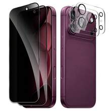 2pcs Anti-Peeping Privacy Tempered Glass Screen Protector + 2pcs Anti-Scratch Lens Protector Film Compatible With IPhone 18 Pro Max/18 Pro/18/Ultra Series - Clear - View 1