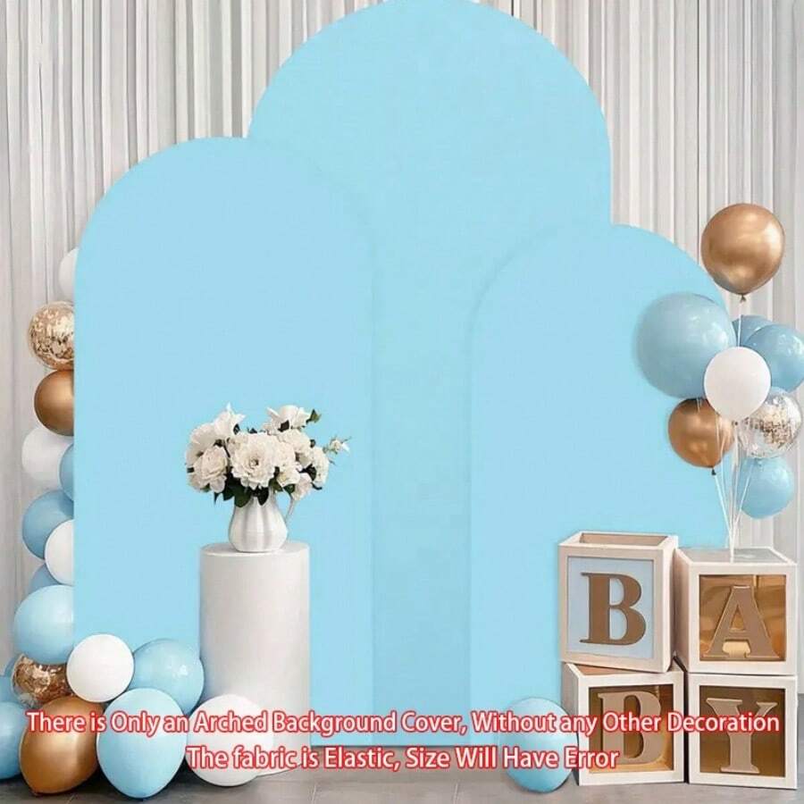 1 buah Latar Belakang Lengkungan Biru Muda, 6 kaki, 6,6 kaki, 7,2 kaki, Penutup Lengkungan Pernikahan, Latar Belakang Lengkungan Kain Poliester Dua Sisi, Latar Belakang Lengkungan Berbentuk Kubah, Cocok Untuk Pesta Ulang Tahun dan Dekorasi Bingkai Lengkungan Pernikahan (Bingkai Tidak Termasuk, Hanya Latar Belakang) - biru muda - View 1
