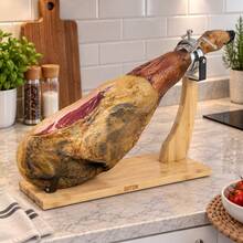 KIWI Bamboo And Metal Ham Holder 48x18x2 Cm With Rotating Ball Joint, Extra Long Ham Board With Adjustable Metal Support, Stable And Durable For Ham - Swivel Ball Joint - View 2